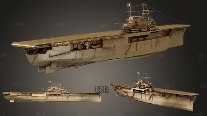 USS Yorktown stl model for CNC